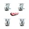 Service Caster 4 Inch Semi Steel Caster Set with Roller Bearings 2 Brake 2 Rigid SCC-30CS420-SSR-TLB-2-R420-2 - alternate 5